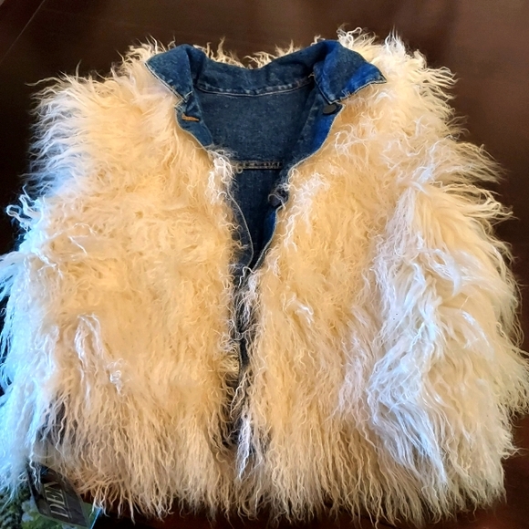 Mongolian Lambswool Jean Vest by Dena New York: Made in USA. NWT. - Picture 11 of 12